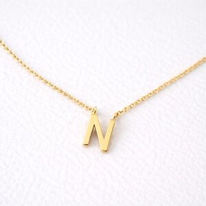Gold tone Initial Necklace